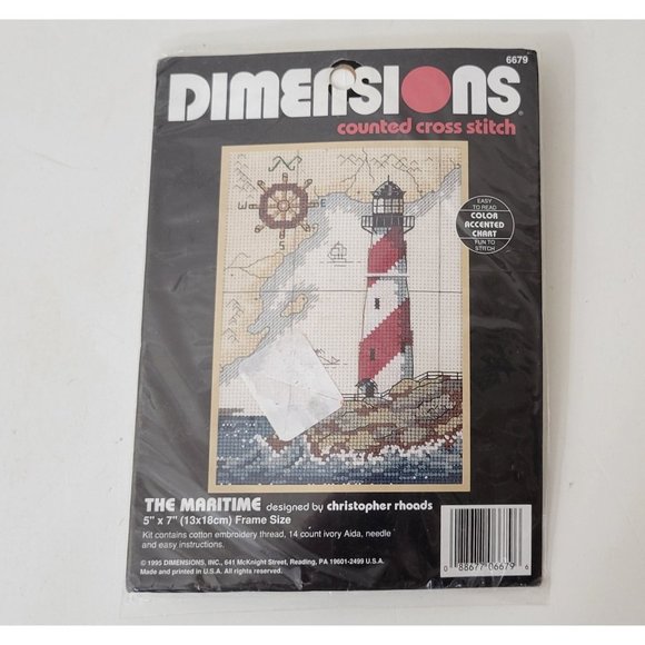 Dimensions Counted Cross Stitch Lighthouse Embroidery Kit The Maritime #6679 - Picture 1 of 2